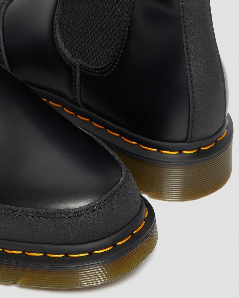 Men's Dr Martens 2976 Guard Panel Leather Ankle Boots Black | AU 420OKI